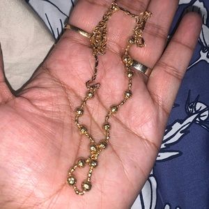 18k solid gold ball chain necklace